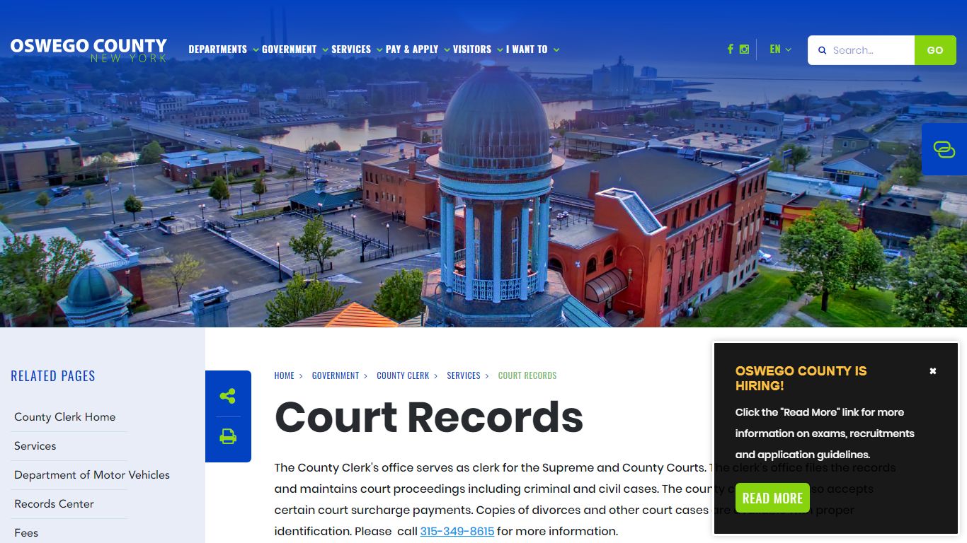 Court Records - Oswego County