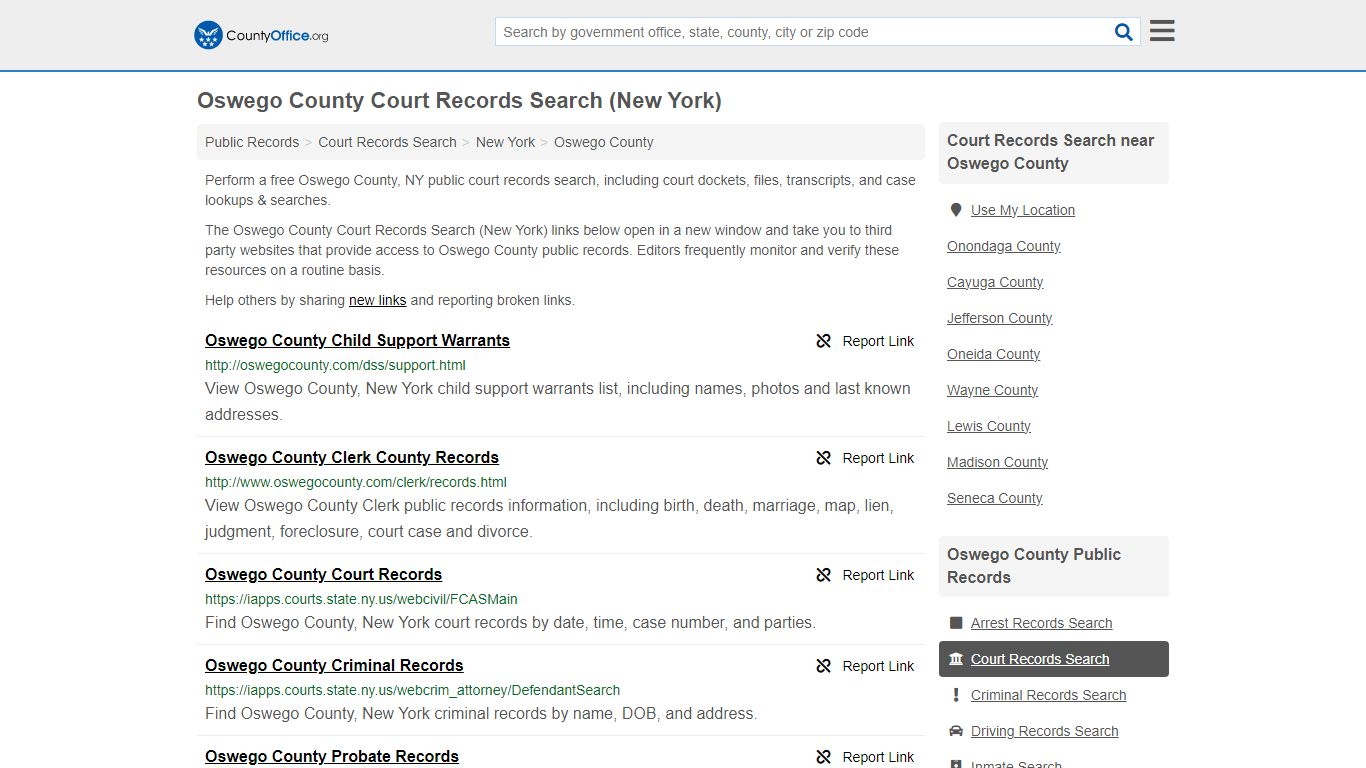 Oswego County Court Records Search (New York) - County Office