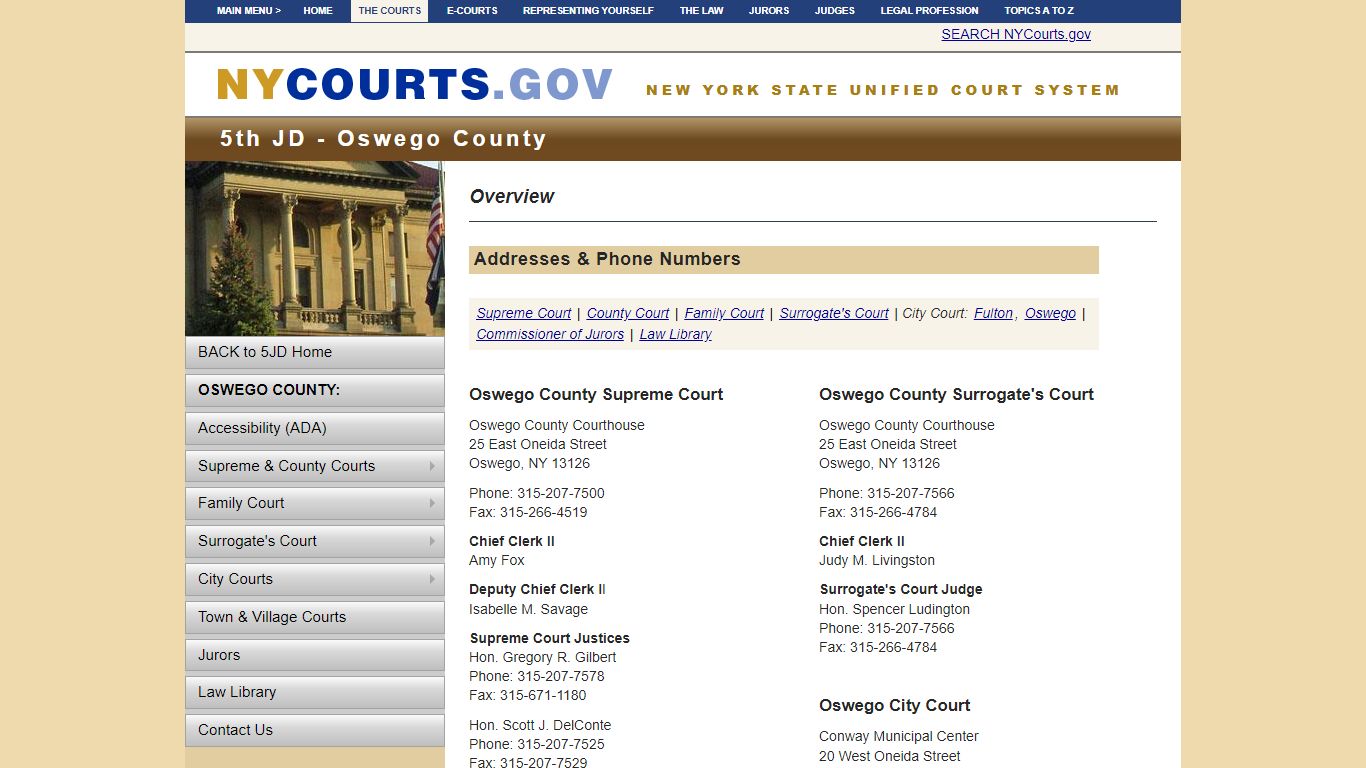 5JD Oswego County HOME | NYCOURTS.GOV - Judiciary of New York